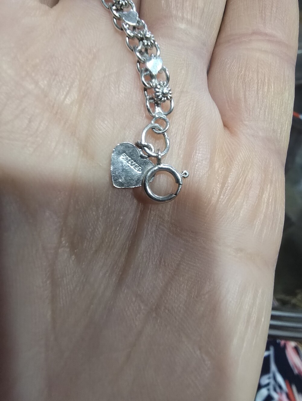 Vintage Sterling Silver Hearts/Cannetile Filigree Bracelet - Picture 3 of 8